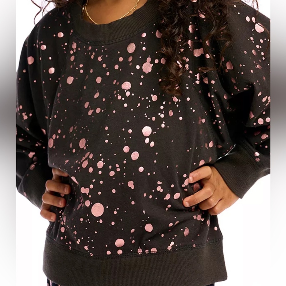 Chaser girls metallic foil splatter print sweatsuit. Kids size 14